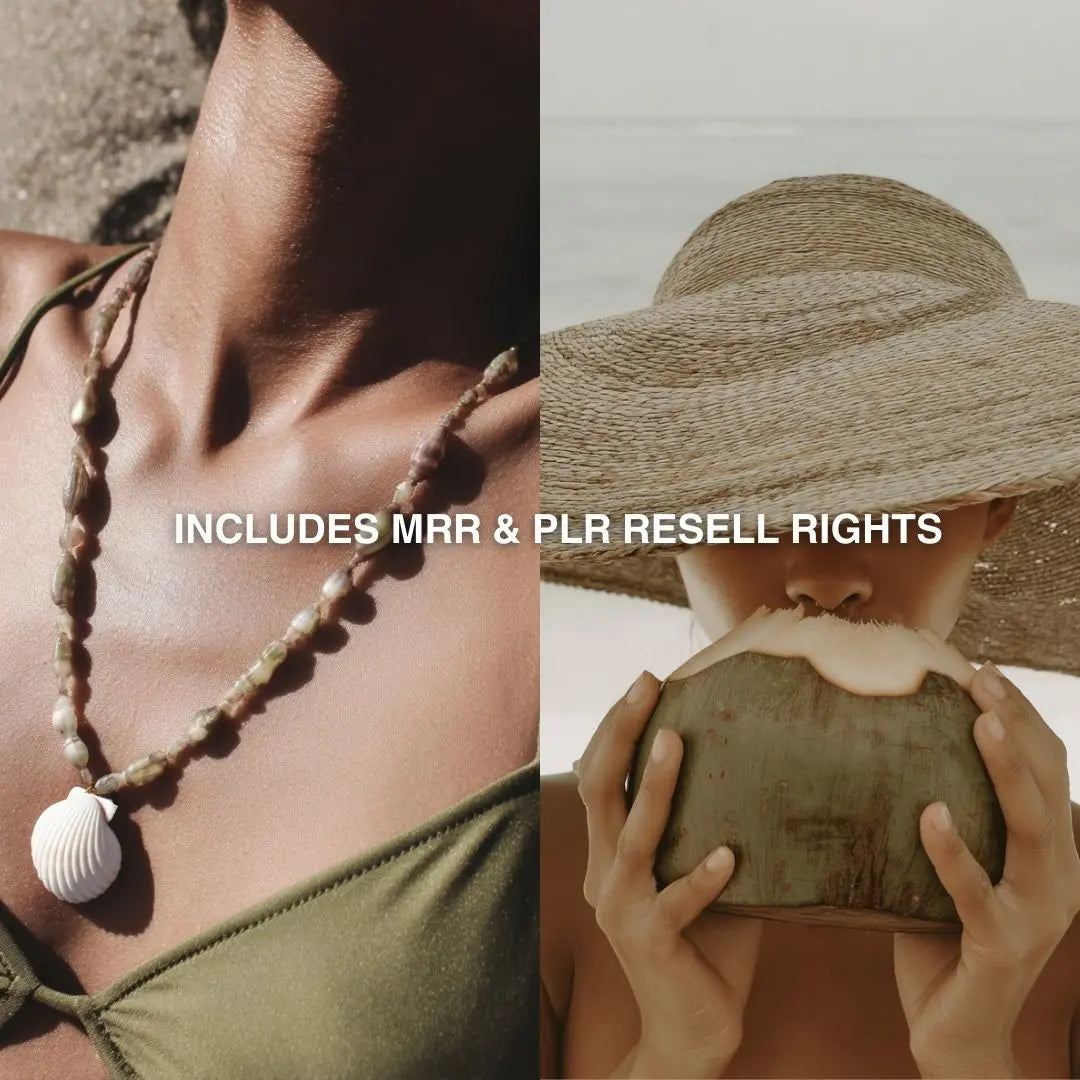 Salt & Sage | 80 Coastal AI Stock Images with MRR & PLR for Wellness, Lifestyle & Minimalist Brands Boundless PLR