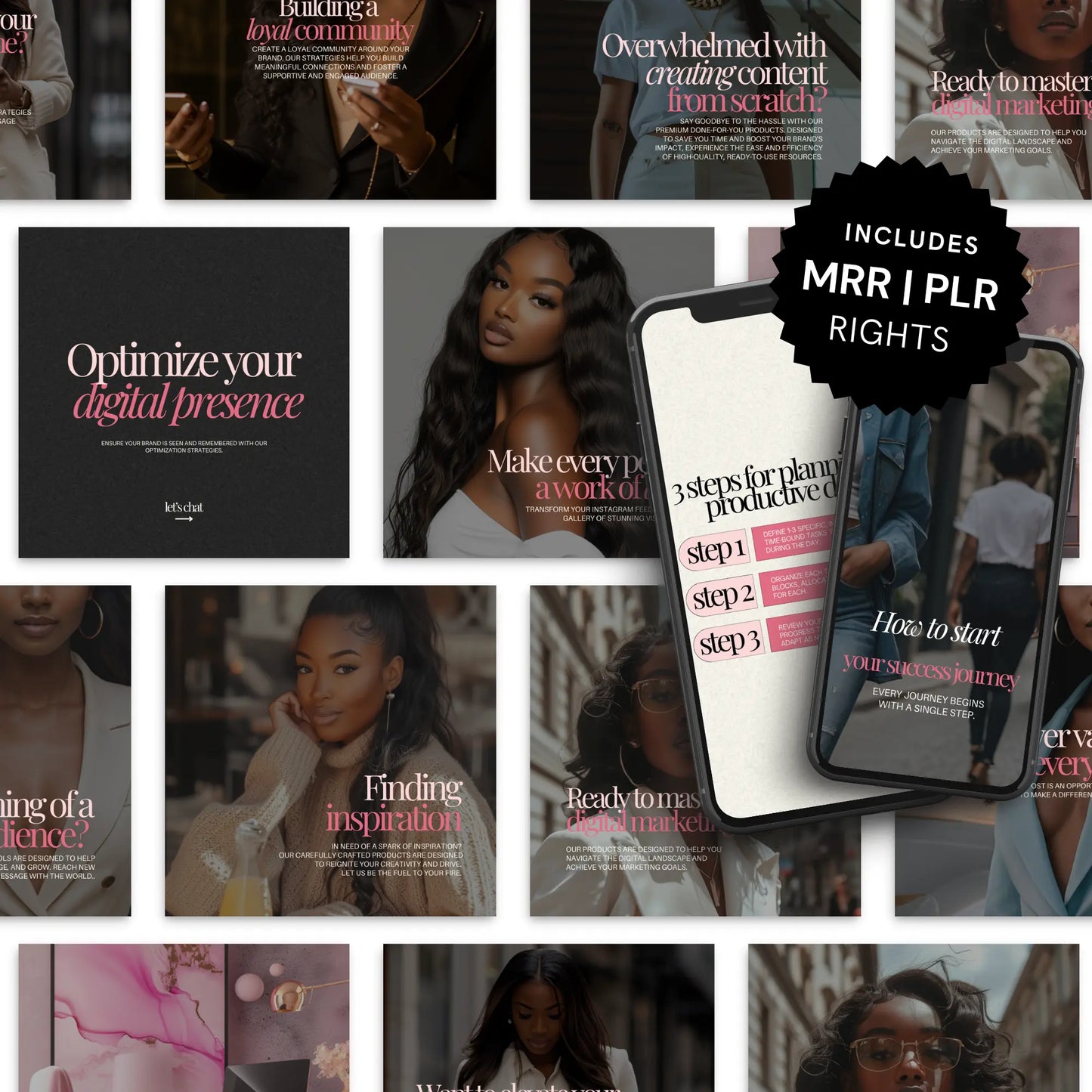 Melanin Magic Instagram Templates – 60 Canva-Editable Designs with PLR & MRR Rights Boundless PLR