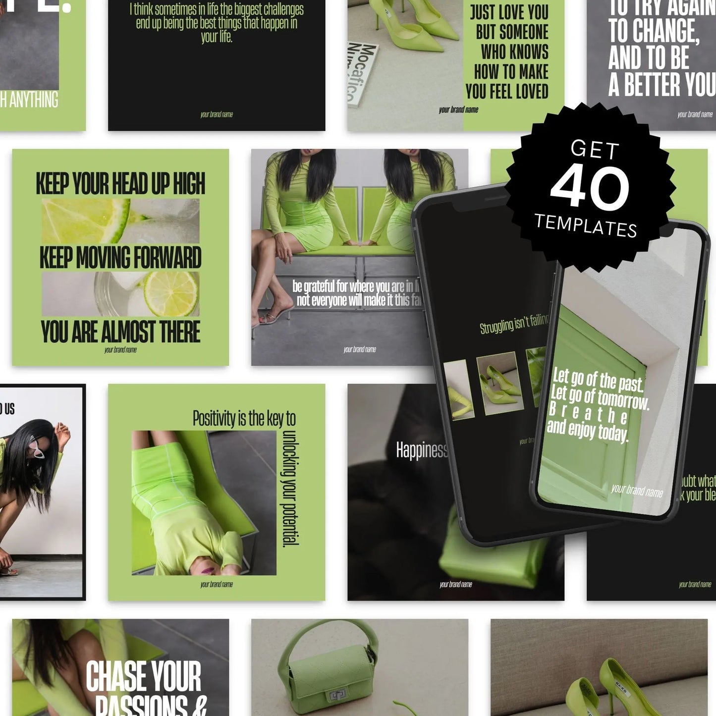 Positivity Pop Instagram Posts & Stories | Canva Editable with PLR + MRR Boundless PLR