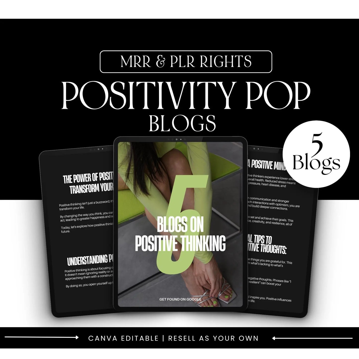 Boost Conversions & Brighten Your Brand with Positivity Pop Blogs – Editable MRR PLR Blog Pack Boundless PLR