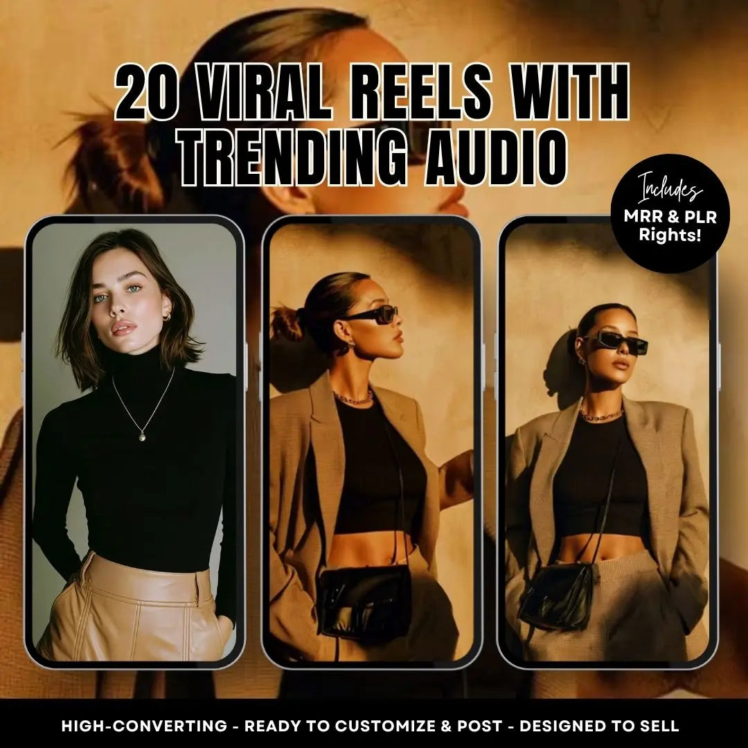 20 Viral Reels with Trending Audio – Canva Templates with PLR & MRR for Digital Product Sellers, Bloggers, and Creators Boundless PLR