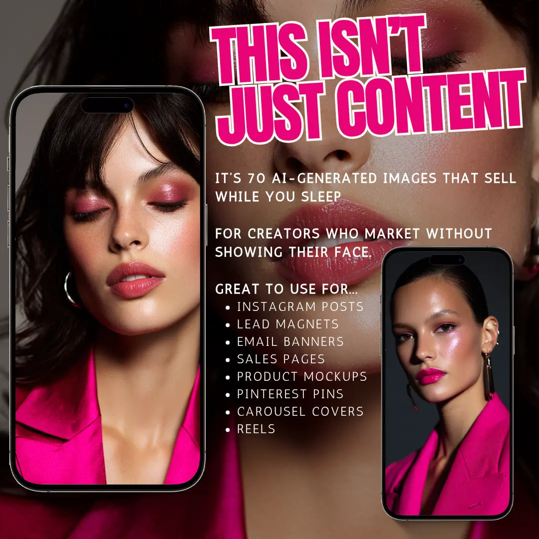 70+ Viral AI Images – Glossed in Power Edition (Editable with PLR + MRR) Boundless PLR