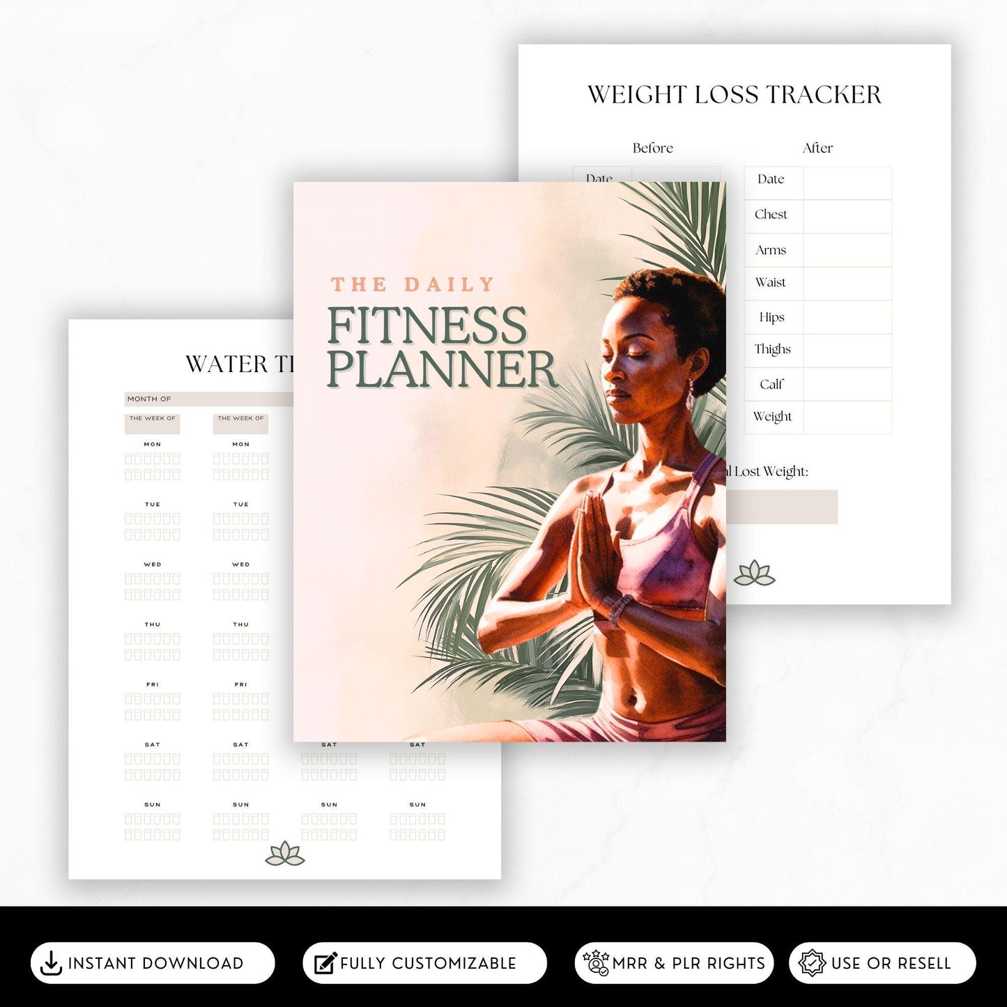 Canva Editable Fitness Planner | PLR & MRR Digital Product
