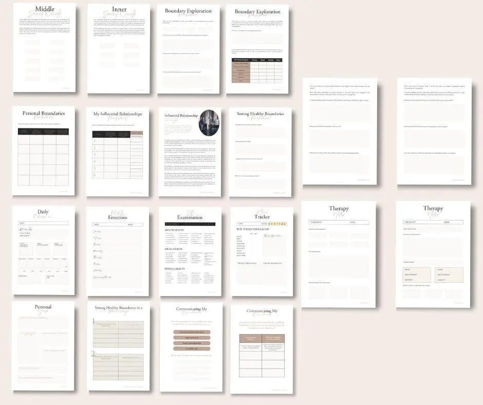 Healthy Boundaries eBook & Workbook | Editable PLR & MRR Bundle - Self Improvement & Mindset - Canva Template - Boundless PLR