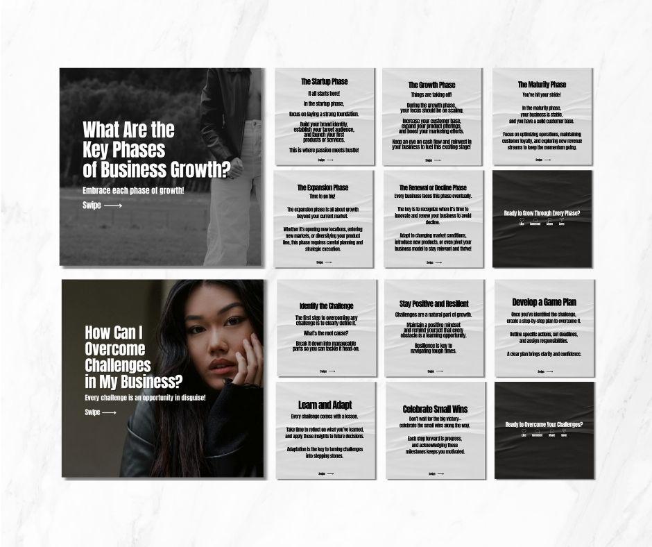 Brand Builder Carousel Pack | Editable Canva PLR & MRR Templates - PLR Instagram Templates - Boundless PLR