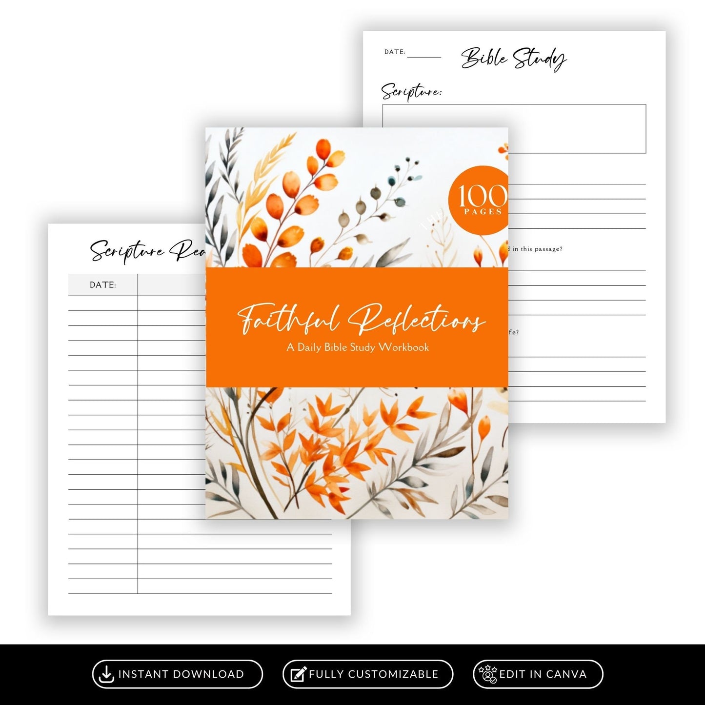 Divine Journaling: Bible Study Companion | Canva Editable PLR Template