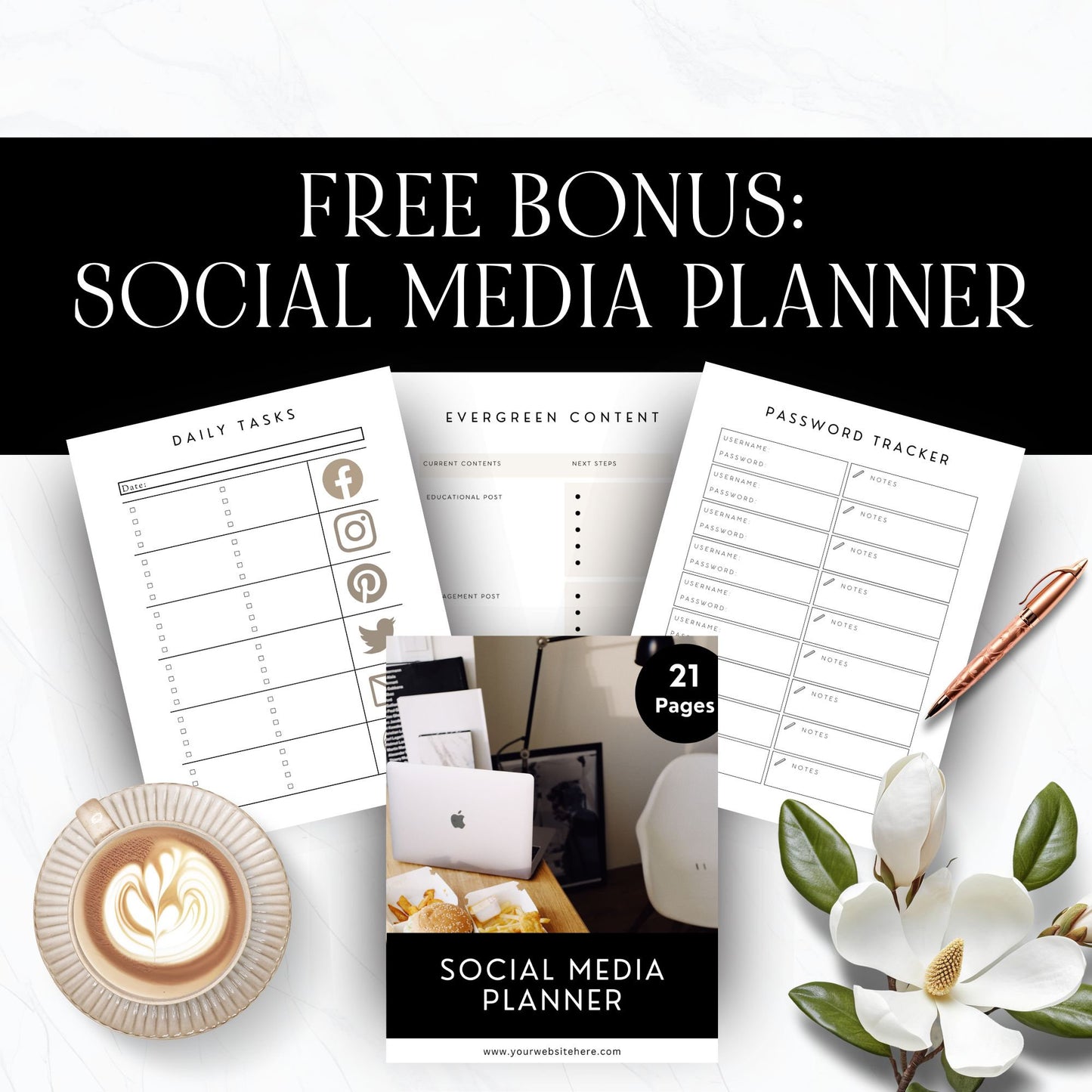 Social Media Content Calendar Template for Google Sheets with PLR & MRR