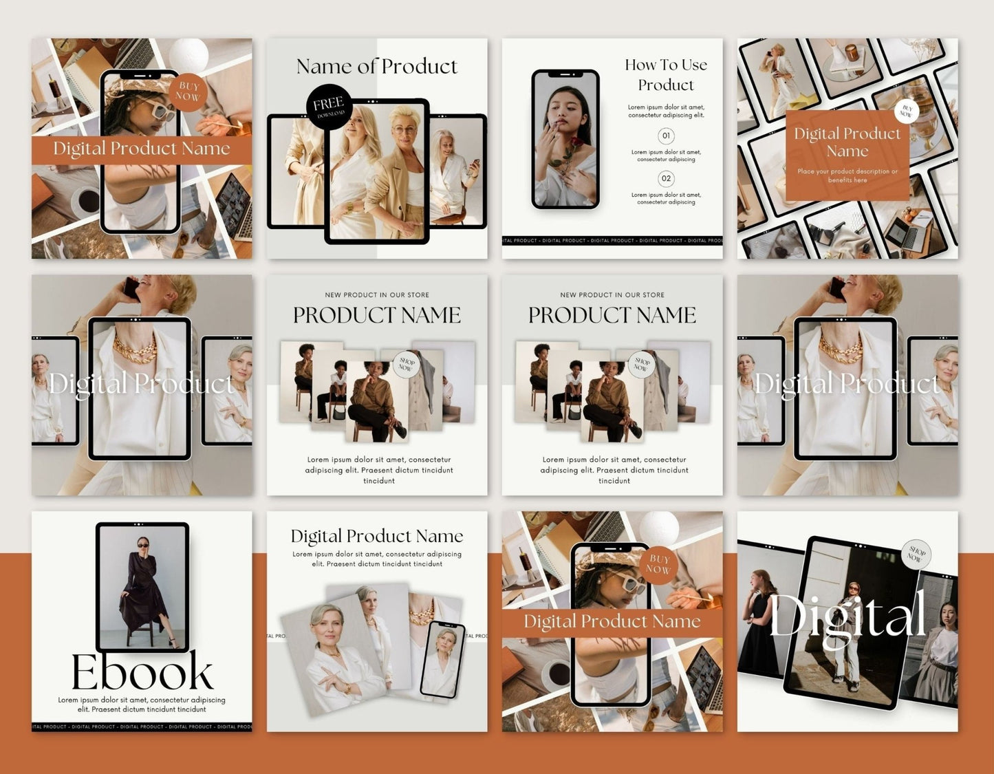Instagram Post Templates for Digital Product Sellers | PLR + MRR Resell Rights - Boundless PLR