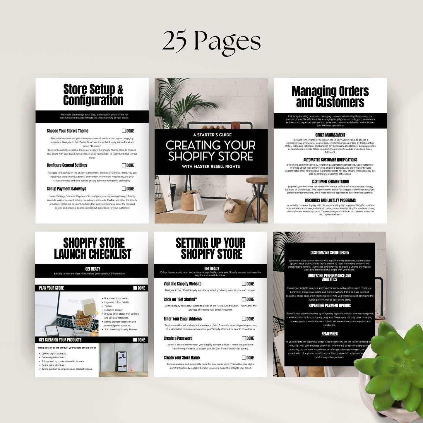 Launch Your Shopify Store Guide - Generate Passive Income - Canva Template with MRR + PLR