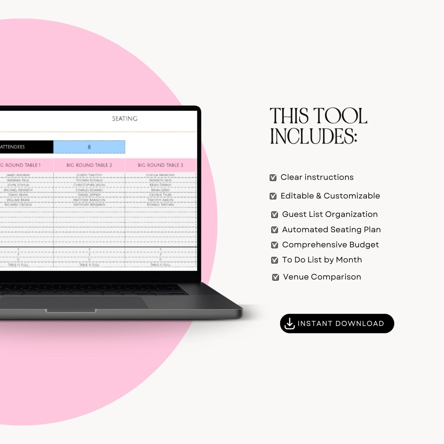 Wedding Planner Spreadsheet with PLR & MRR Licensing - Perfect for Digital Sellers