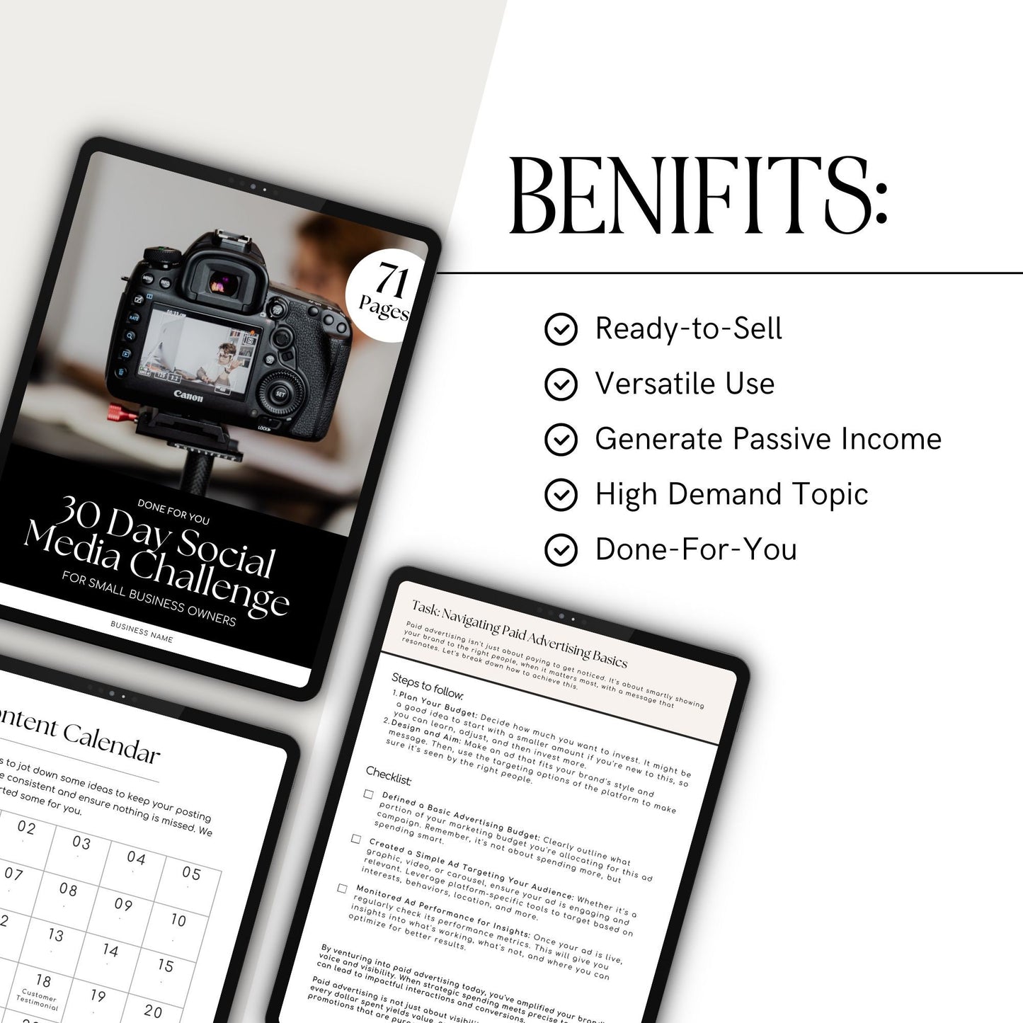 30-Day Social Media Challenge Guide | MRR & PLR Digital Product