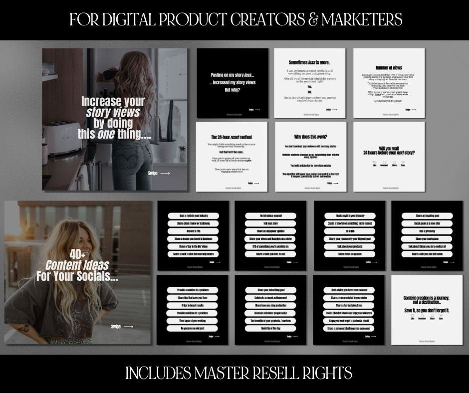 30 Days of Digital Marketing Carousels Bundle - PLR & MRR