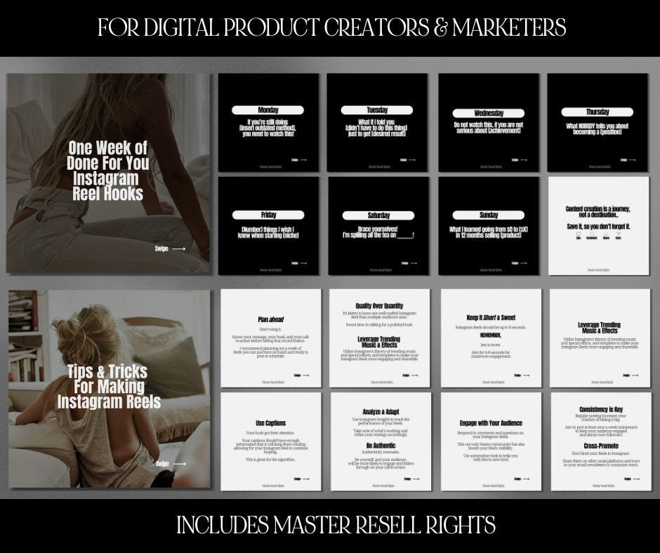 30 Days of Digital Marketing Carousels Bundle - PLR & MRR