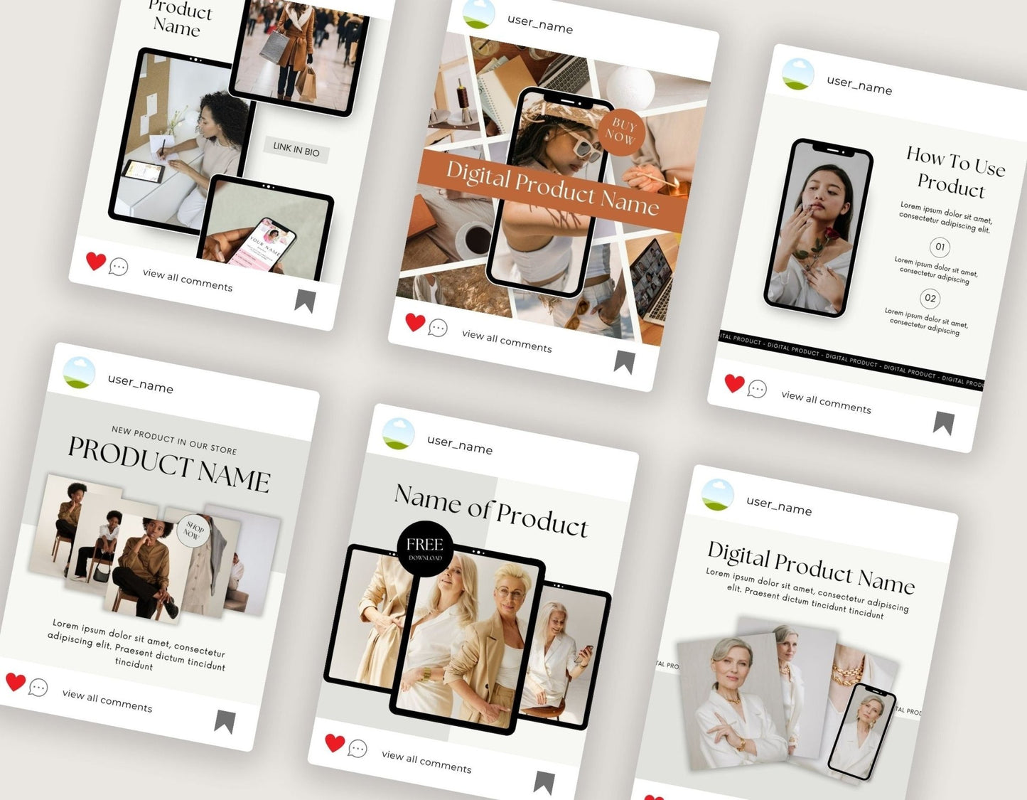 Instagram Post Templates for Digital Product Sellers | PLR + MRR Resell Rights - Boundless PLR