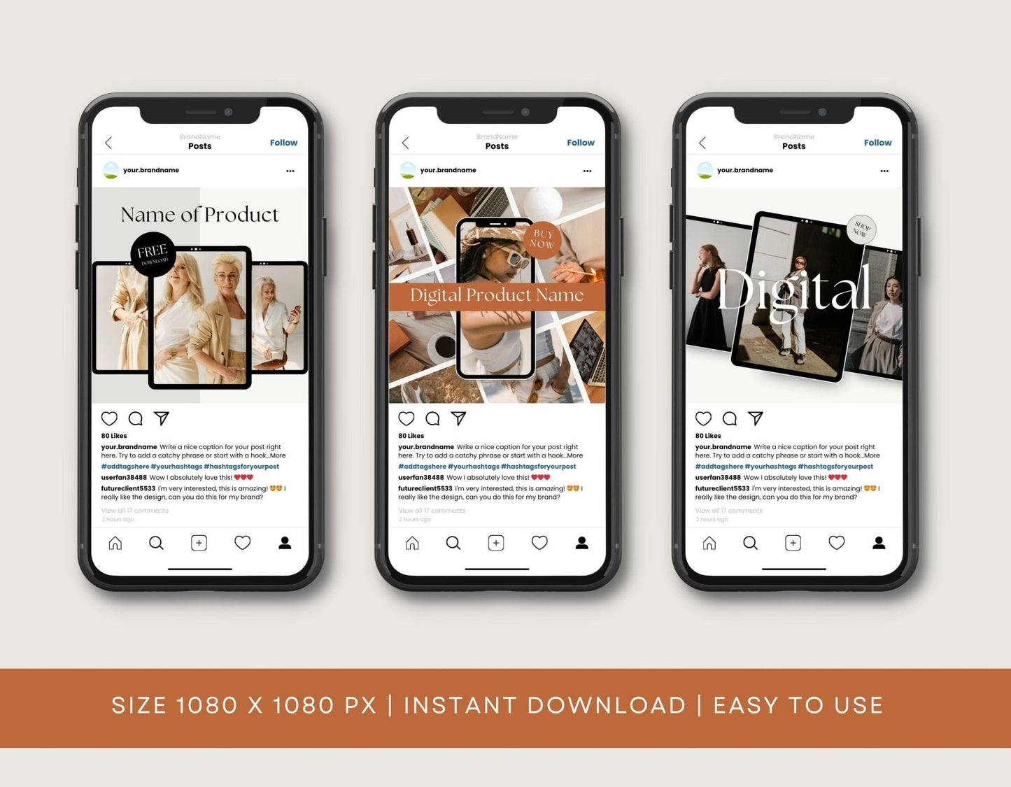 Instagram Post Templates for Digital Product Sellers | PLR + MRR Resell Rights - Boundless PLR