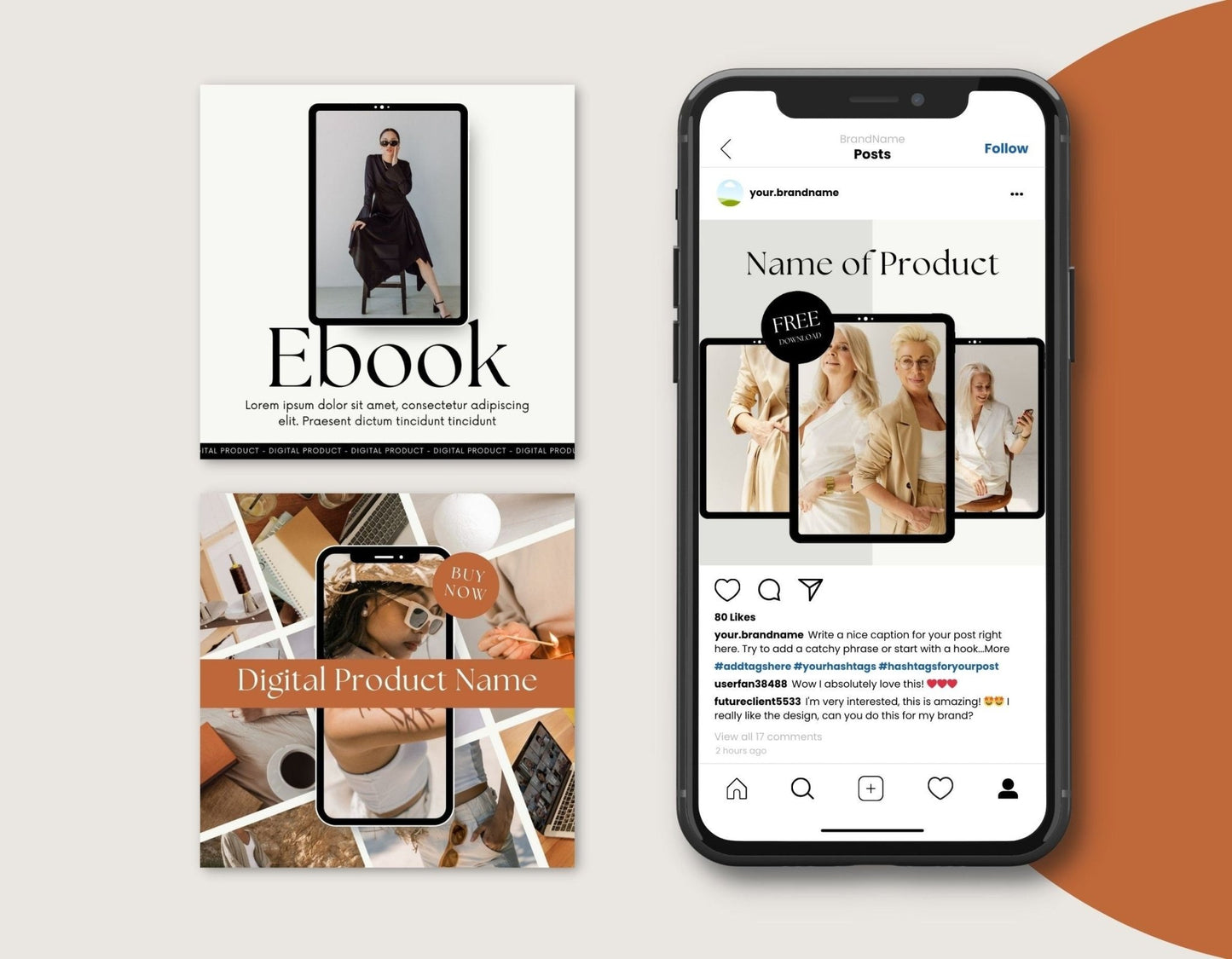 Instagram Post Templates for Digital Product Sellers | PLR + MRR Resell Rights - Boundless PLR