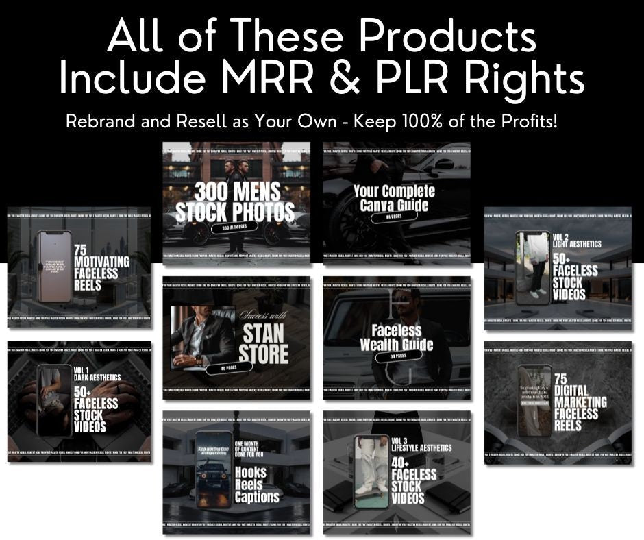 Shopify Theme with MRR - Website for Digital Products and Faceless Marketing for Men - Boundless PLR