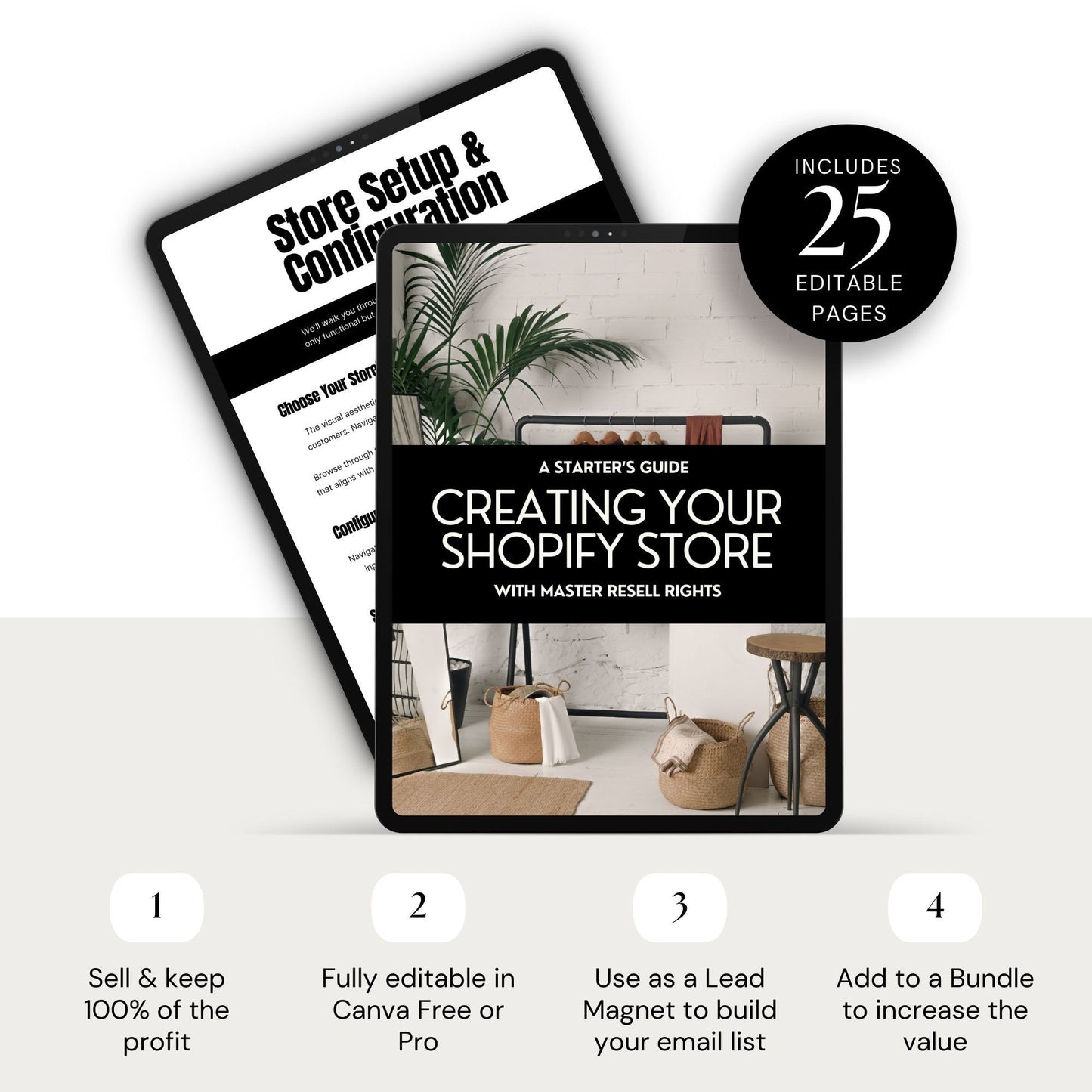 Launch Your Shopify Store Guide - Generate Passive Income - Canva Template with MRR + PLR