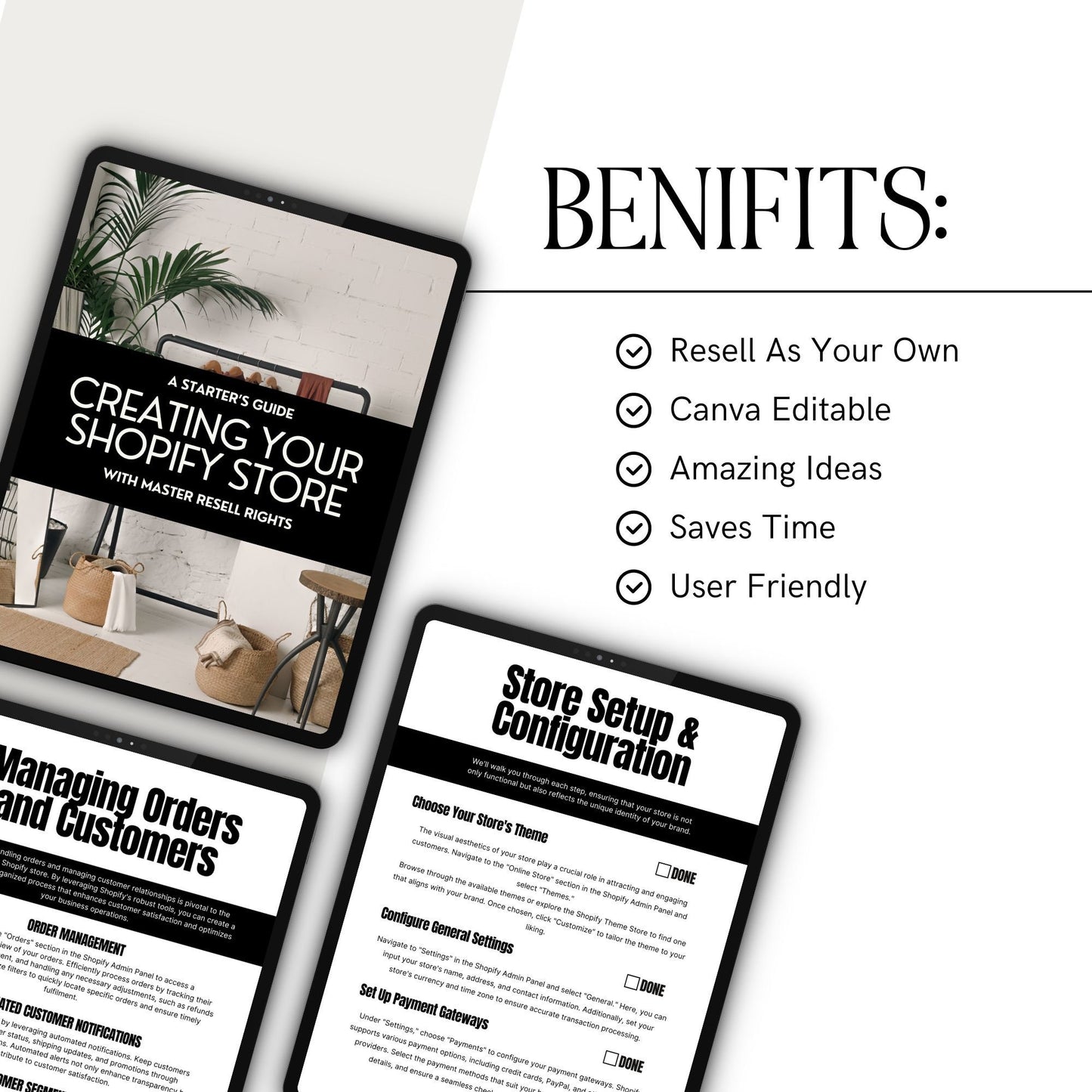 Launch Your Shopify Store Guide - Generate Passive Income - Canva Template with MRR + PLR