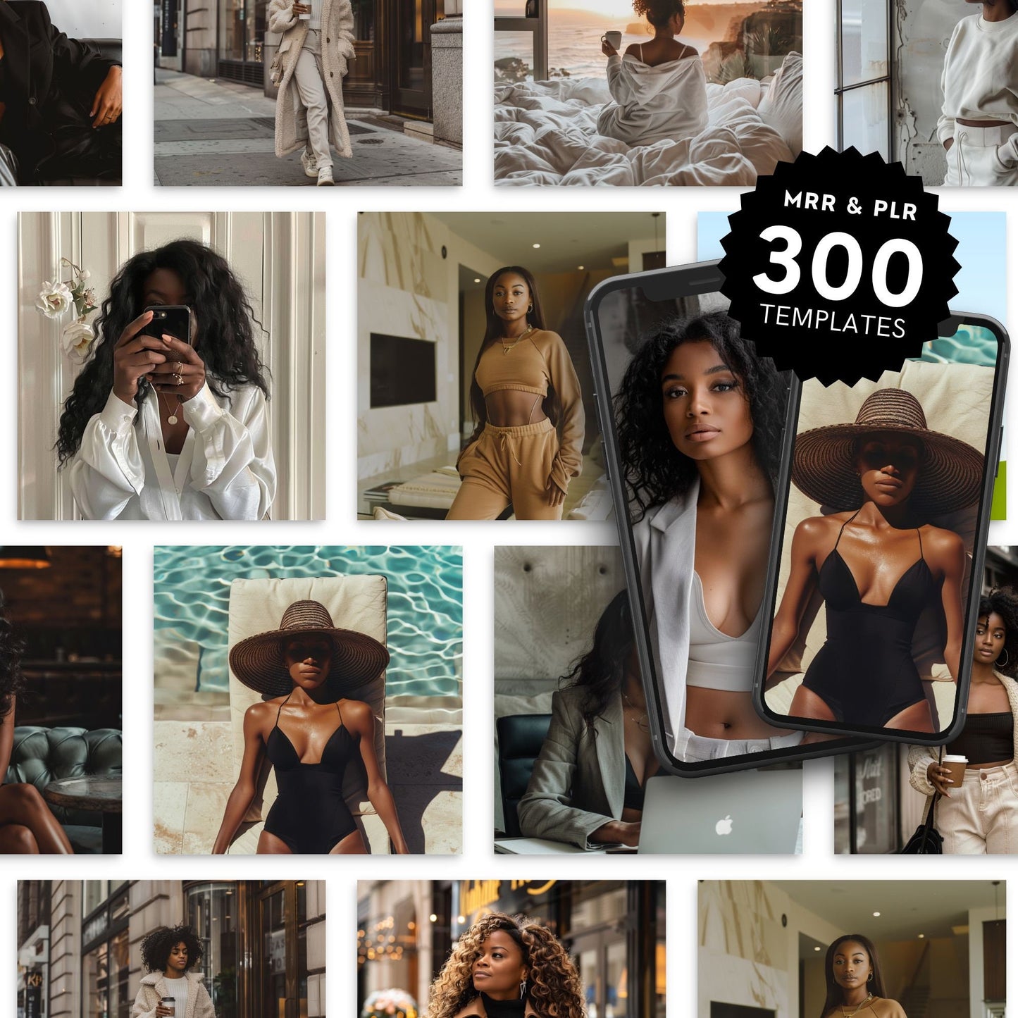 300 Melanin Luxe Imagery Collection | AI-Generated Images with MRR & PLR - Stock Images - Boundless PLR