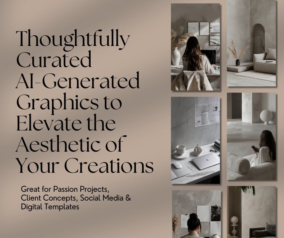 140 AI-Generated Stock Images & Canva Mockup Bundle - Boundless PLR