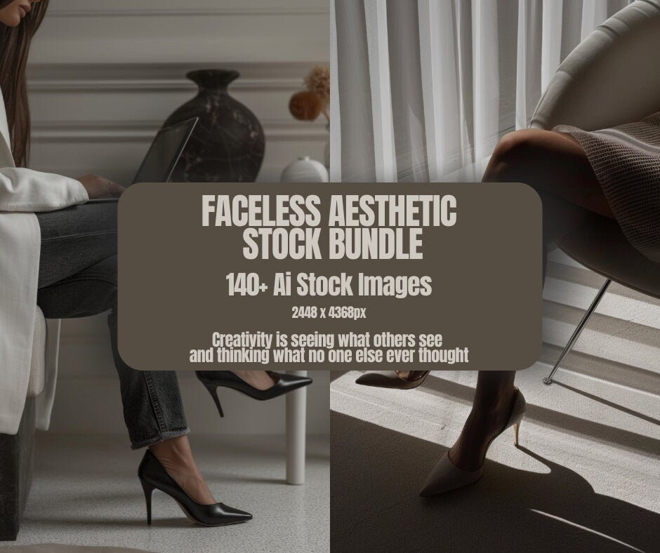 140 AI-Generated Stock Images & Canva Mockup Bundle - Boundless PLR