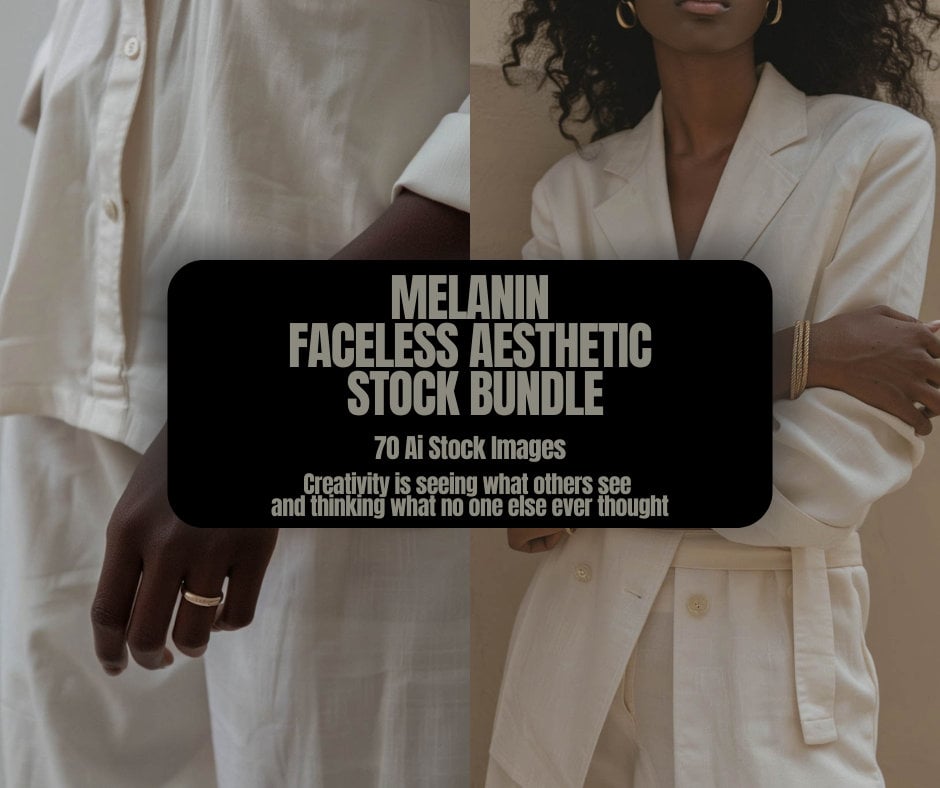 70 Luxury Melanin Faceless AI Stock Images Bundle with MRR & PLR - Boundless PLR