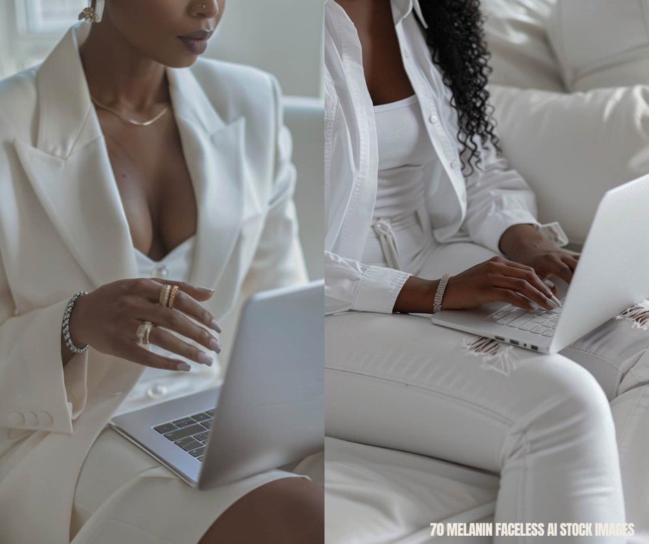70 Luxury Melanin Faceless AI Stock Images Bundle with MRR & PLR - Boundless PLR