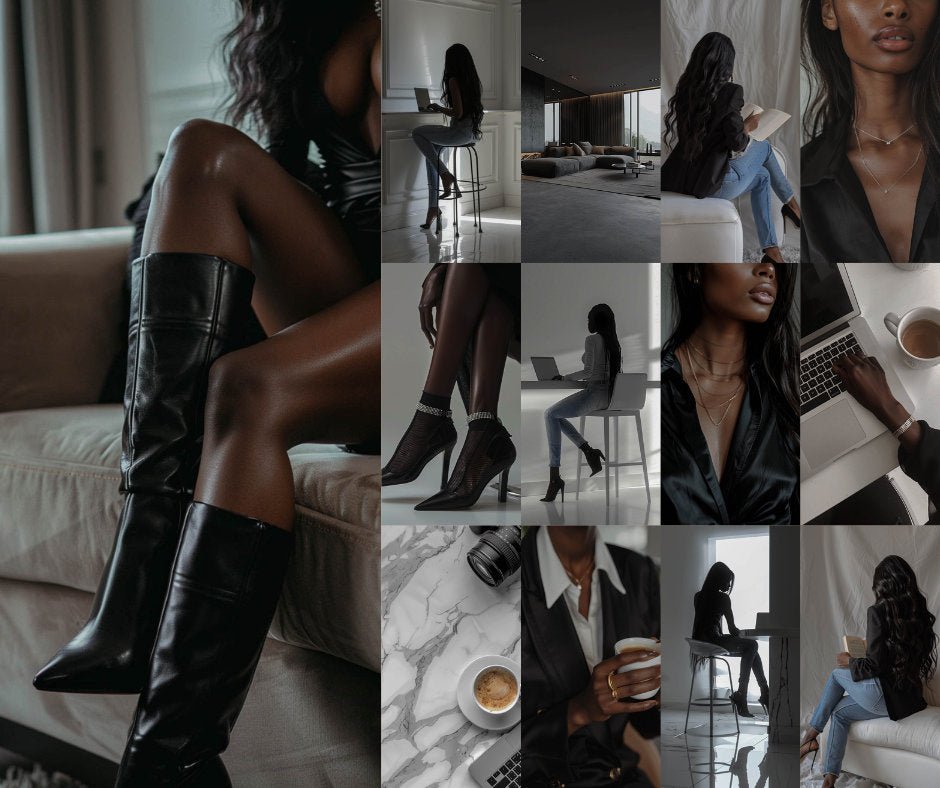70 Luxury Melanin Faceless AI Stock Images Bundle with MRR & PLR - Boundless PLR