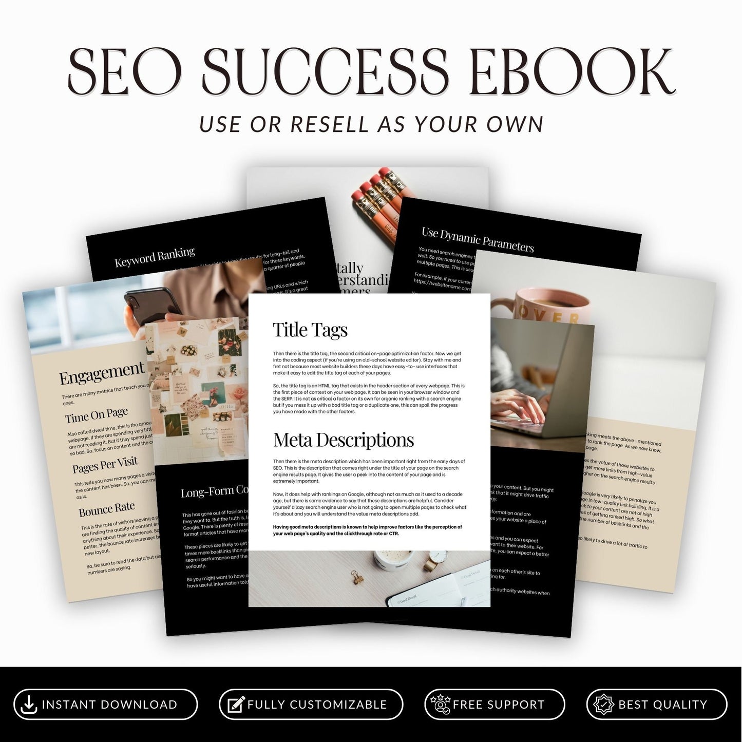 SEO Success Guide eBook – Editable Canva Template with MRR & PLR