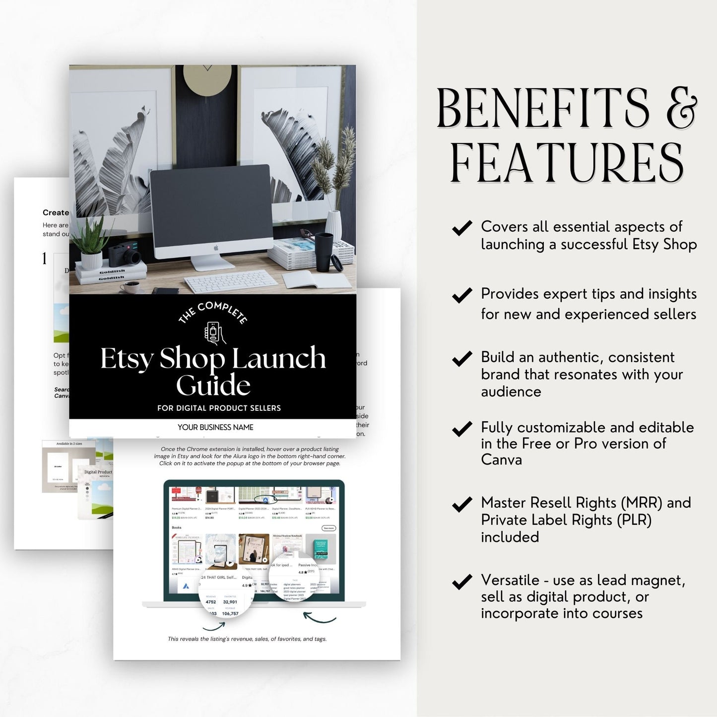 Etsy Shop Seller's Guide with MRR & PLR Resell Rights
