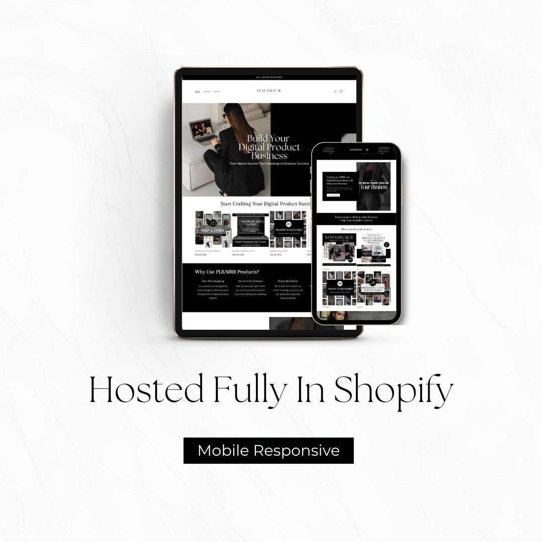 Premium Shopify Digital Product Theme with Bonuses – MRR & PLR Resell Rights