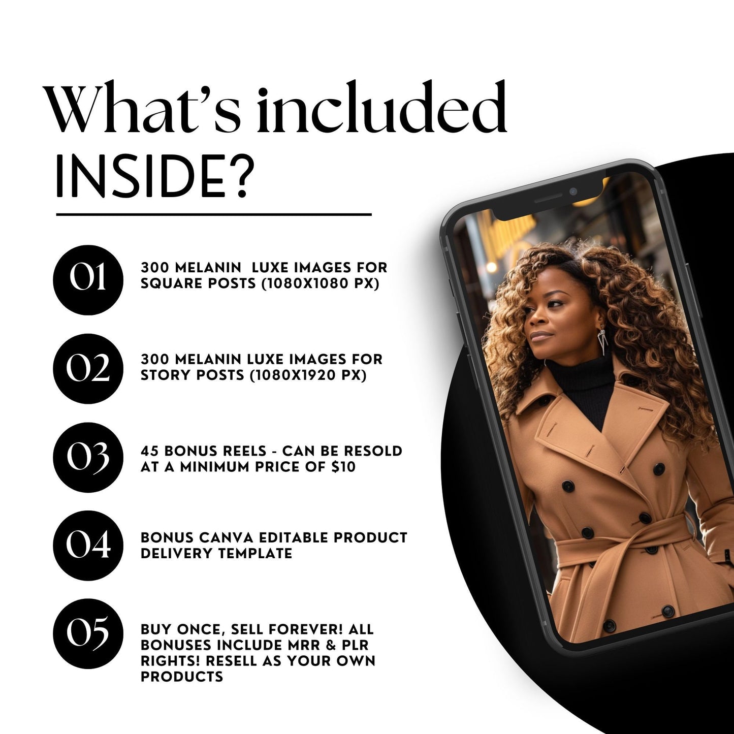 300 Melanin Luxe Imagery Collection | AI-Generated Images with MRR & PLR - Stock Images - Boundless PLR