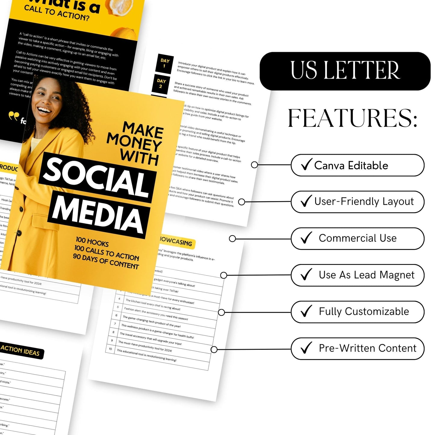 Social Media Content Guide | 39-Page Editable Canva Template with PLR & MRR Boundless PLR