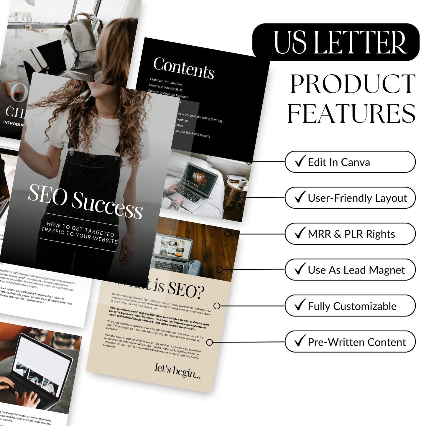 SEO Success Guide eBook – Editable Canva Template with MRR & PLR