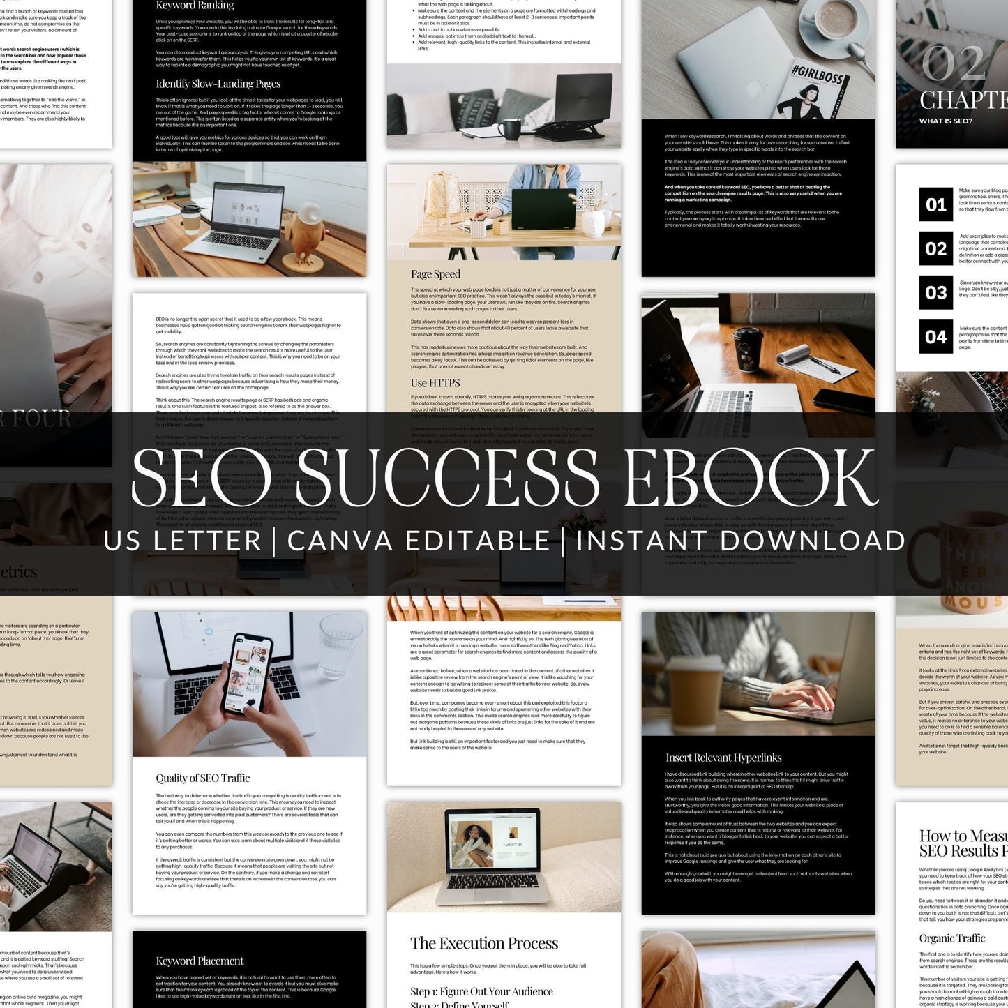SEO Success Guide eBook – Editable Canva Template with MRR & PLR