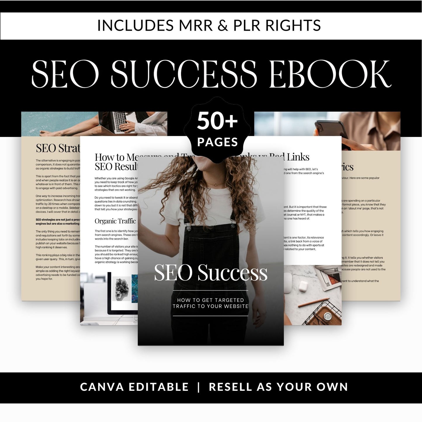 SEO Success Guide eBook – Editable Canva Template with MRR & PLR