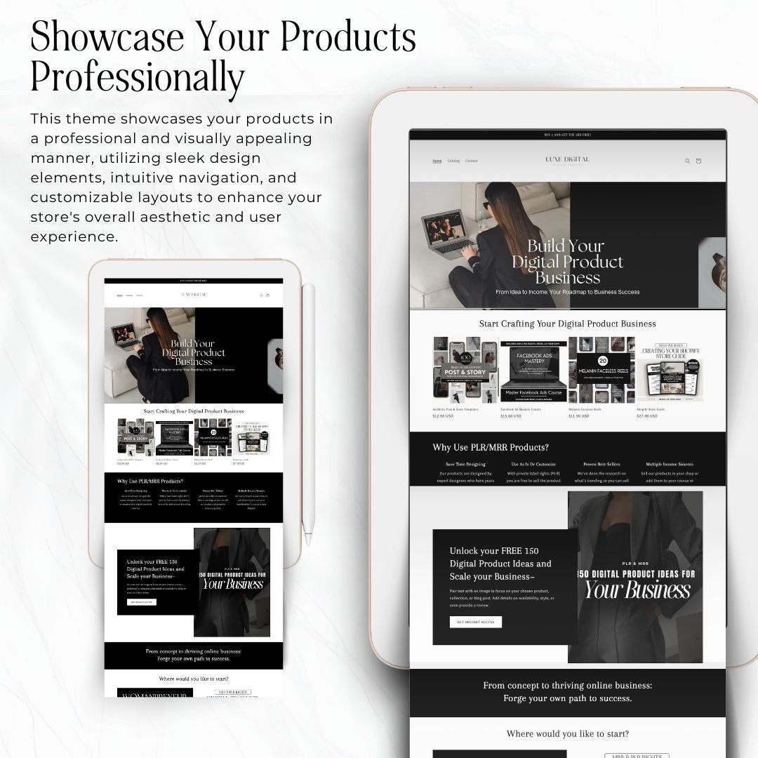 Premium Shopify Digital Product Theme with Bonuses – MRR & PLR Resell Rights