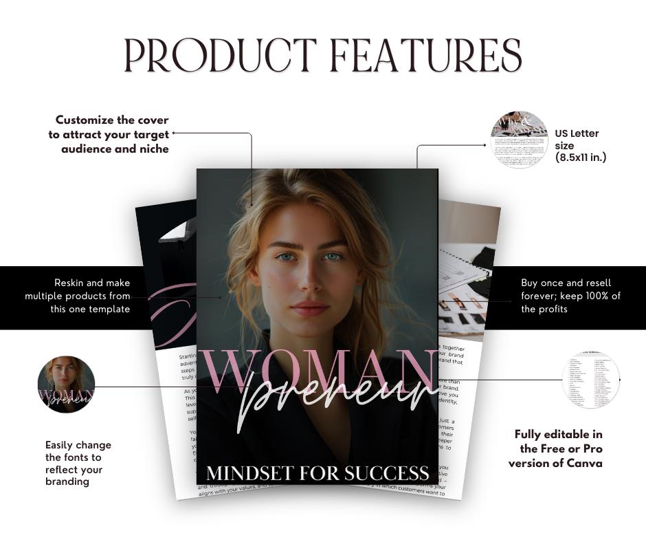 Womanpreneur Mindset for Success | 90-Page Guide with MRR & PLR - Boundless PLR