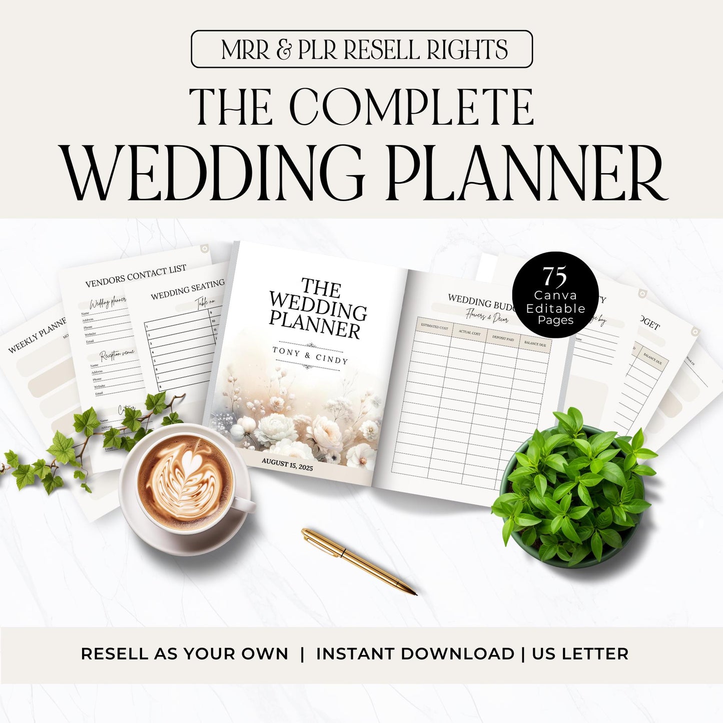 Comprehensive Wedding Planner Template with MRR & PLR for Resellers - Master Resell Rights - Boundless PLR