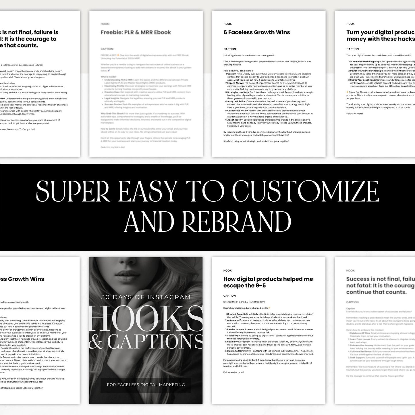 Instagram Hooks & Captions Bundle | MRR + PLR Resell Rights Boundless PLR
