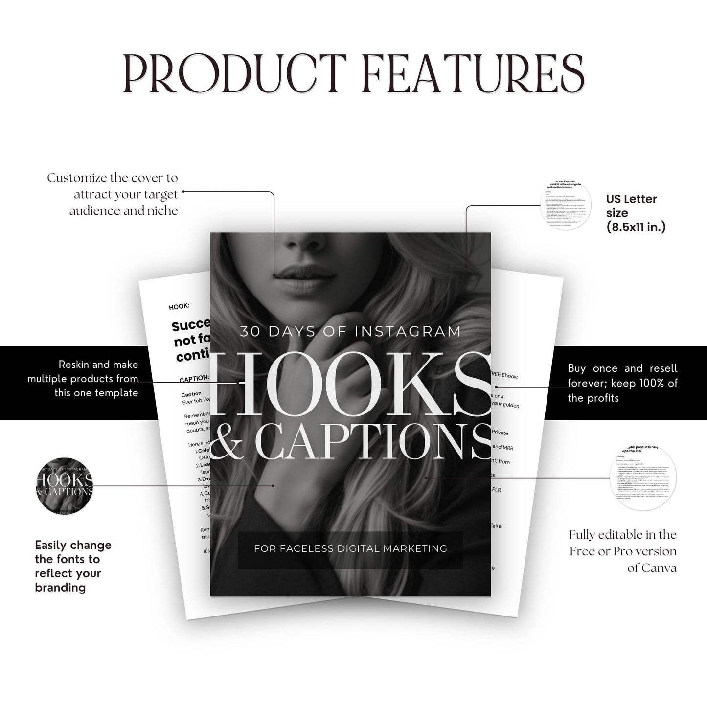 Instagram Hooks & Captions Bundle | MRR + PLR Resell Rights Boundless PLR