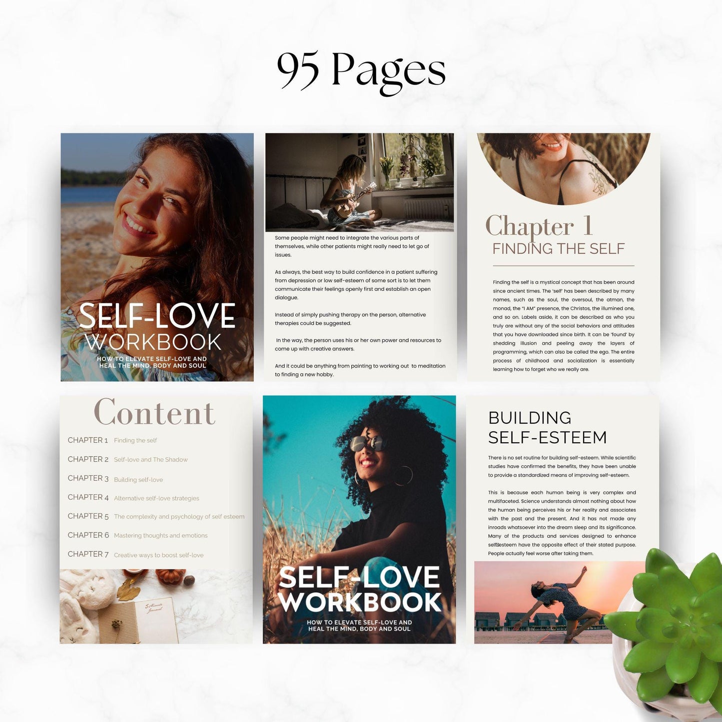 Self-Love Unleashed eBook & Workbook – Editable Canva Template with MRR & PLR