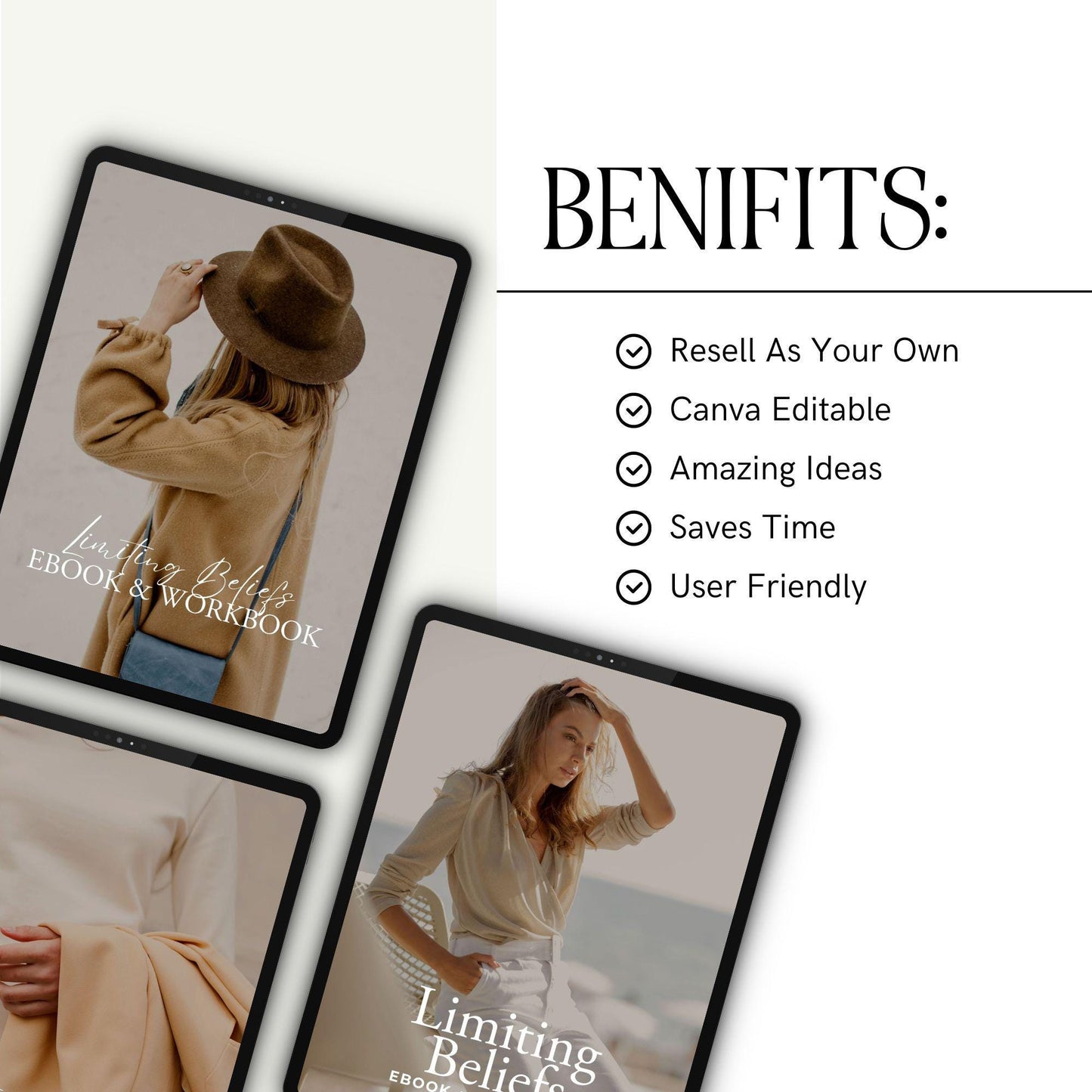 Limiting Beliefs eBook & Workbook | Editable Canva Templates with MRR & PLR - Self Improvement & Mindset - Boundless PLR