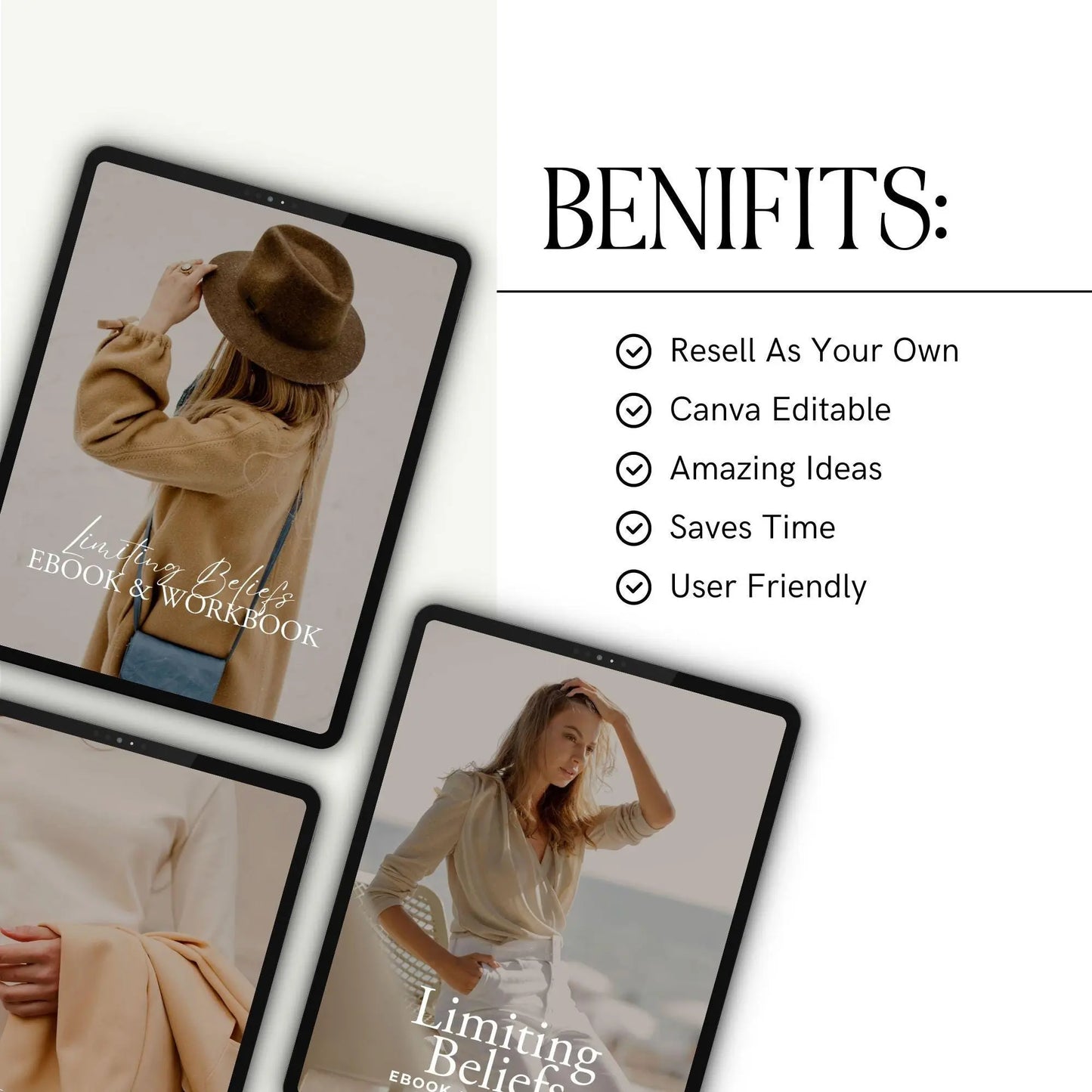 Limiting Beliefs eBook & Workbook | Editable Canva Templates with MRR & PLR - Self Improvement & Mindset - Boundless PLR