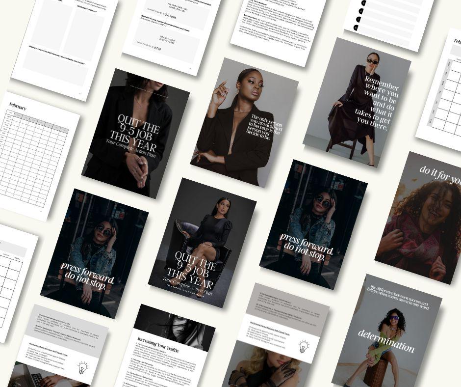Quit the 9-5 This Year Action Plan – Canva Editable Guide with MRR & PLR - Boundless PLR