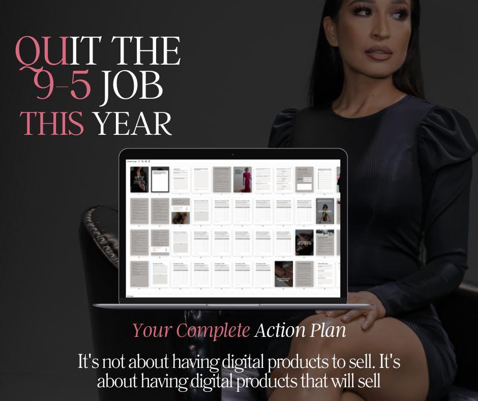 Quit the 9-5 This Year Action Plan – Canva Editable Guide with MRR & PLR - Boundless PLR