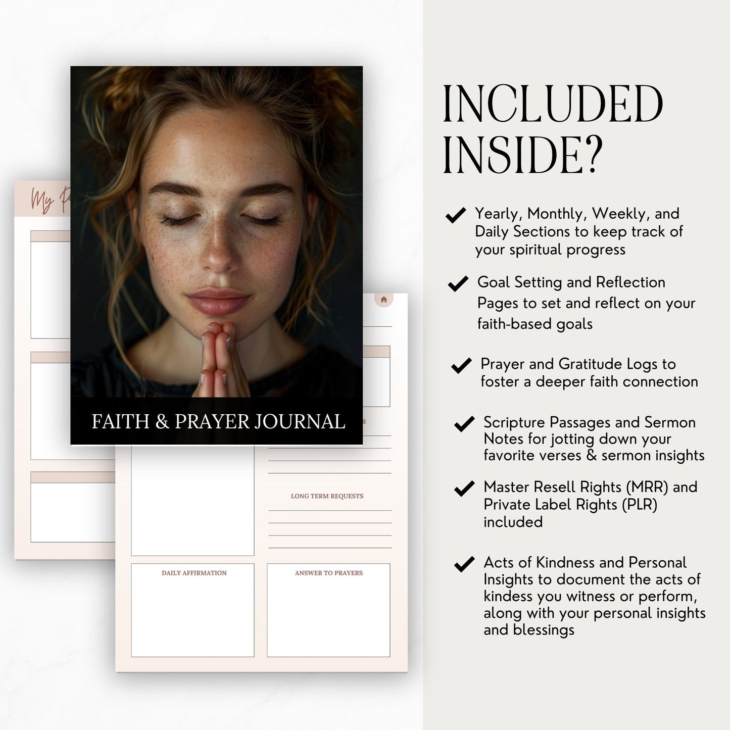 Faith & Prayer Journal | Digital Planner with MRR & PLR