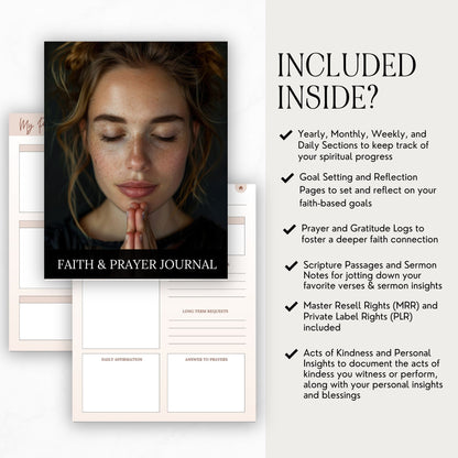 Faith & Prayer Journal | Digital Planner with MRR & PLR