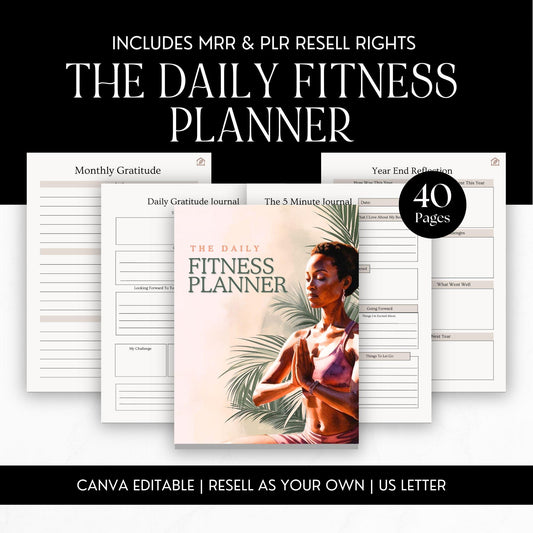 Canva Editable Fitness Planner | PLR & MRR Digital Product